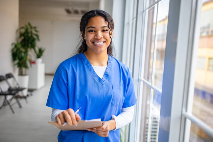 female nurse smiling 