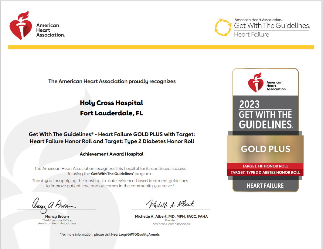 Heart Failure Award certificate